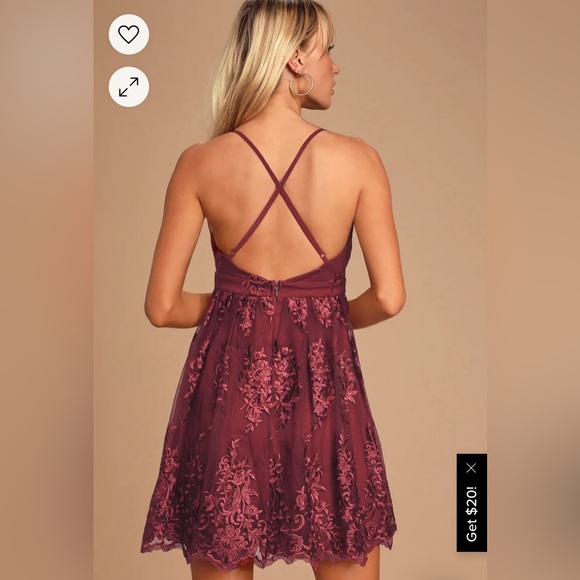 Lulu’s A Love To Remember Wine Red Lace Backless
Skater Dress - Picture 2 of 8